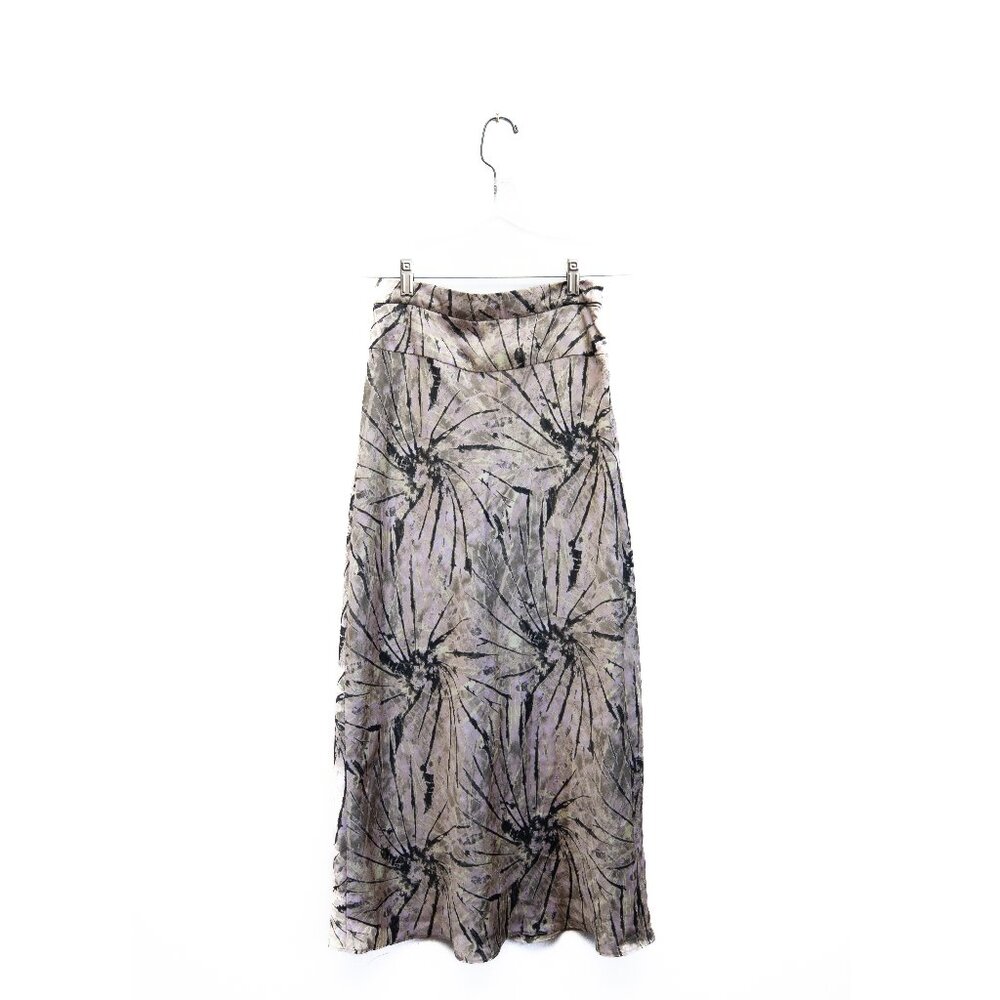 Free People Satin Tie Dye Maxi Skirt